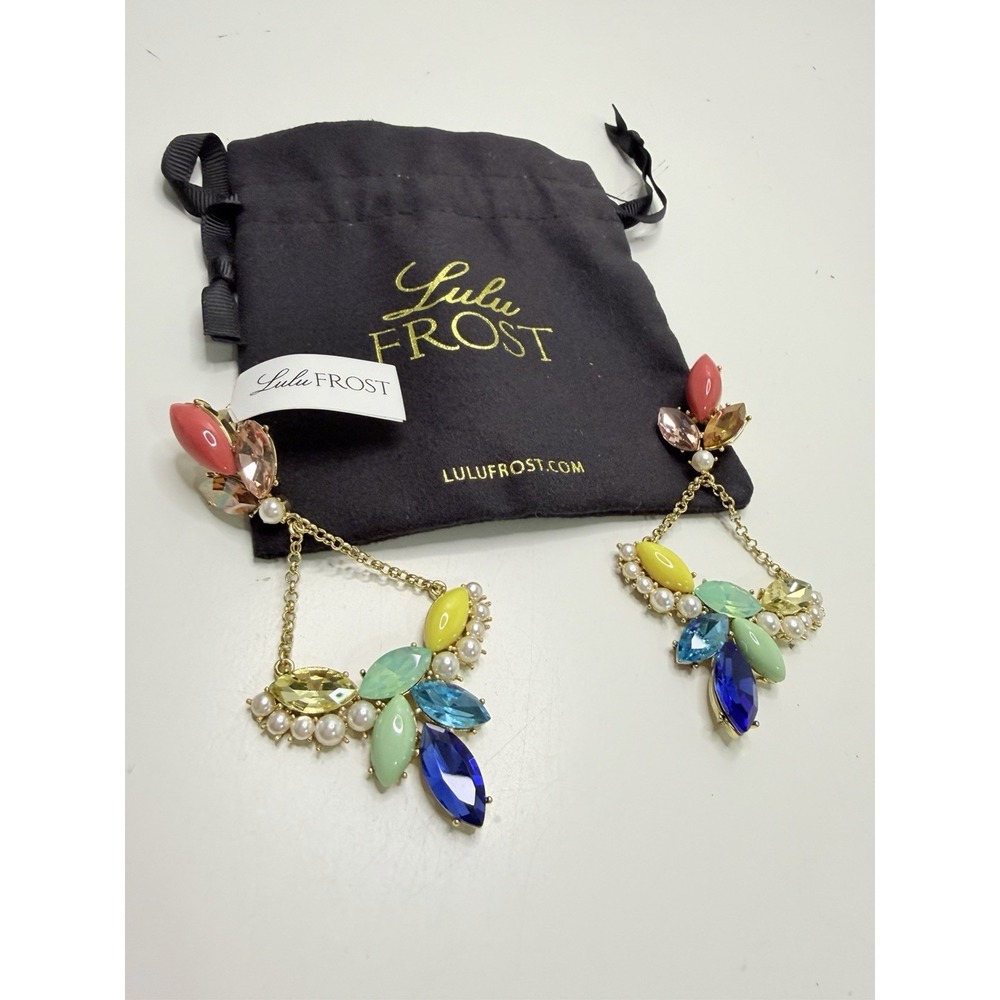 Lulu Frost Crystalline Chandelier Earrings Style E491 Multicolor Crystals - Picture 2 of 4